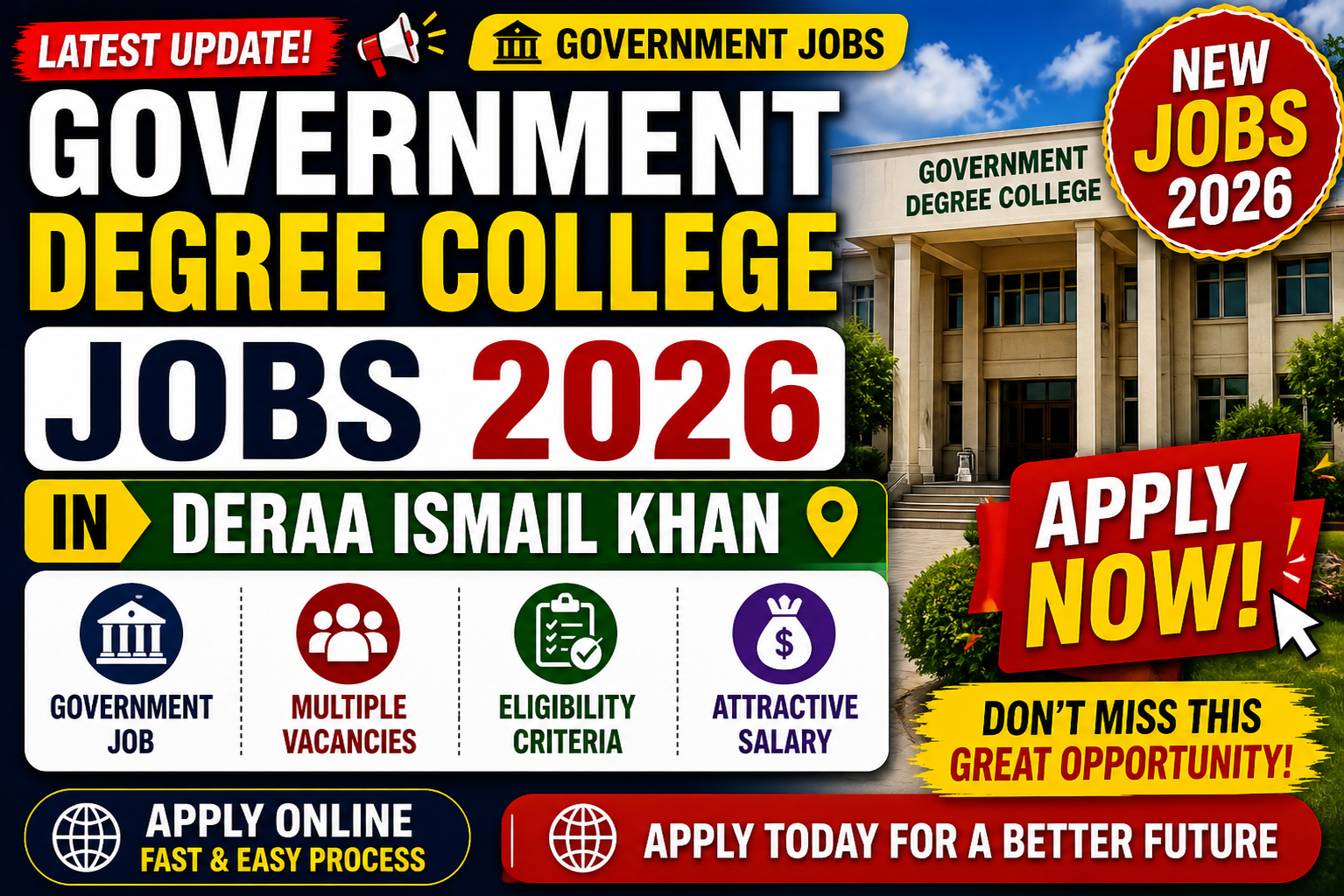 Latest Government Degree College Jobs 2026 In Deraa Ismail Khan